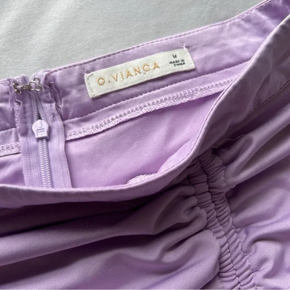 O. Vianca Lavender Purple Ruched Mini Skirt - Medium - Picture 2 of 3